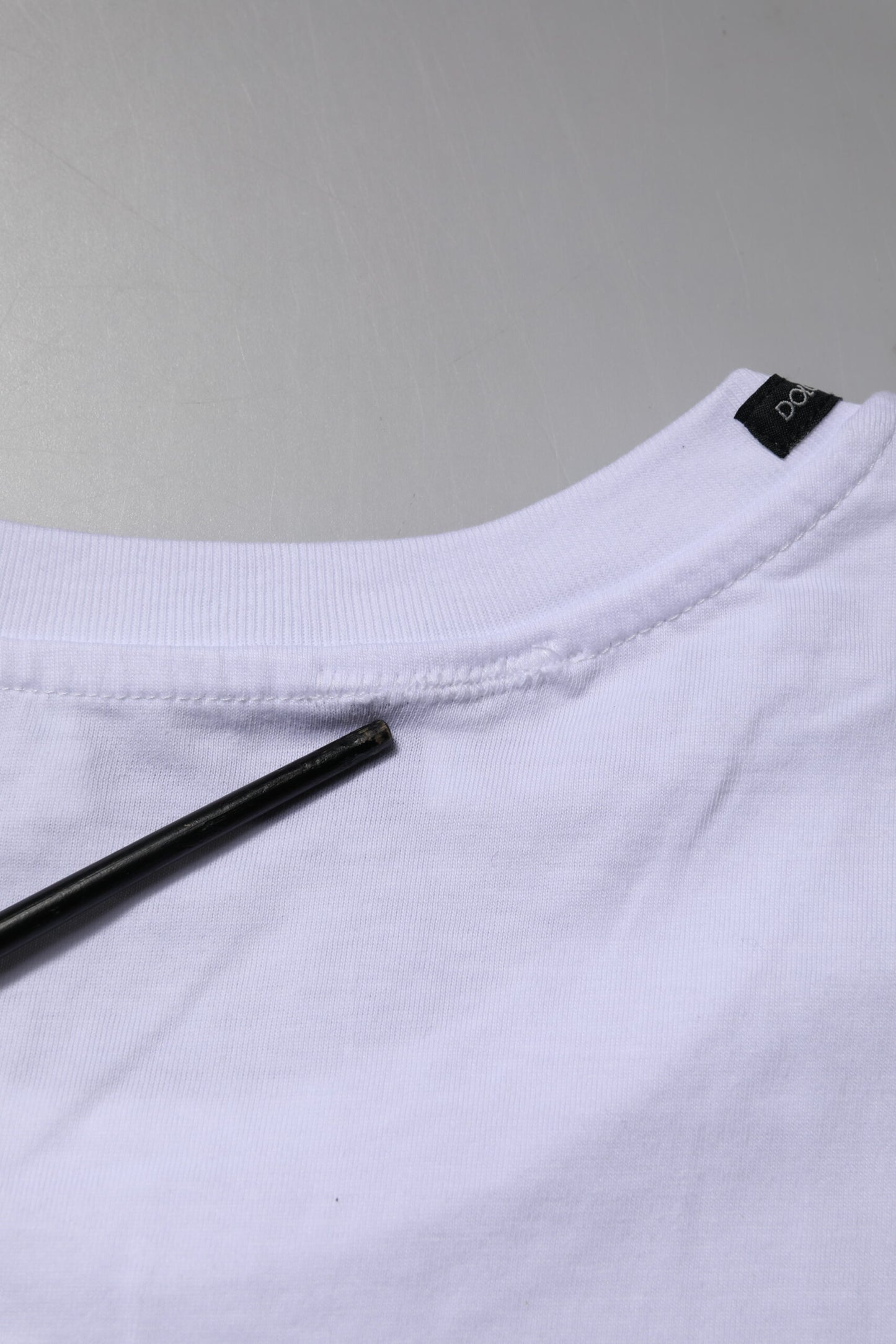 Dolce & Gabbana White Cotton Short Sleeves Crew Neck T-shirt