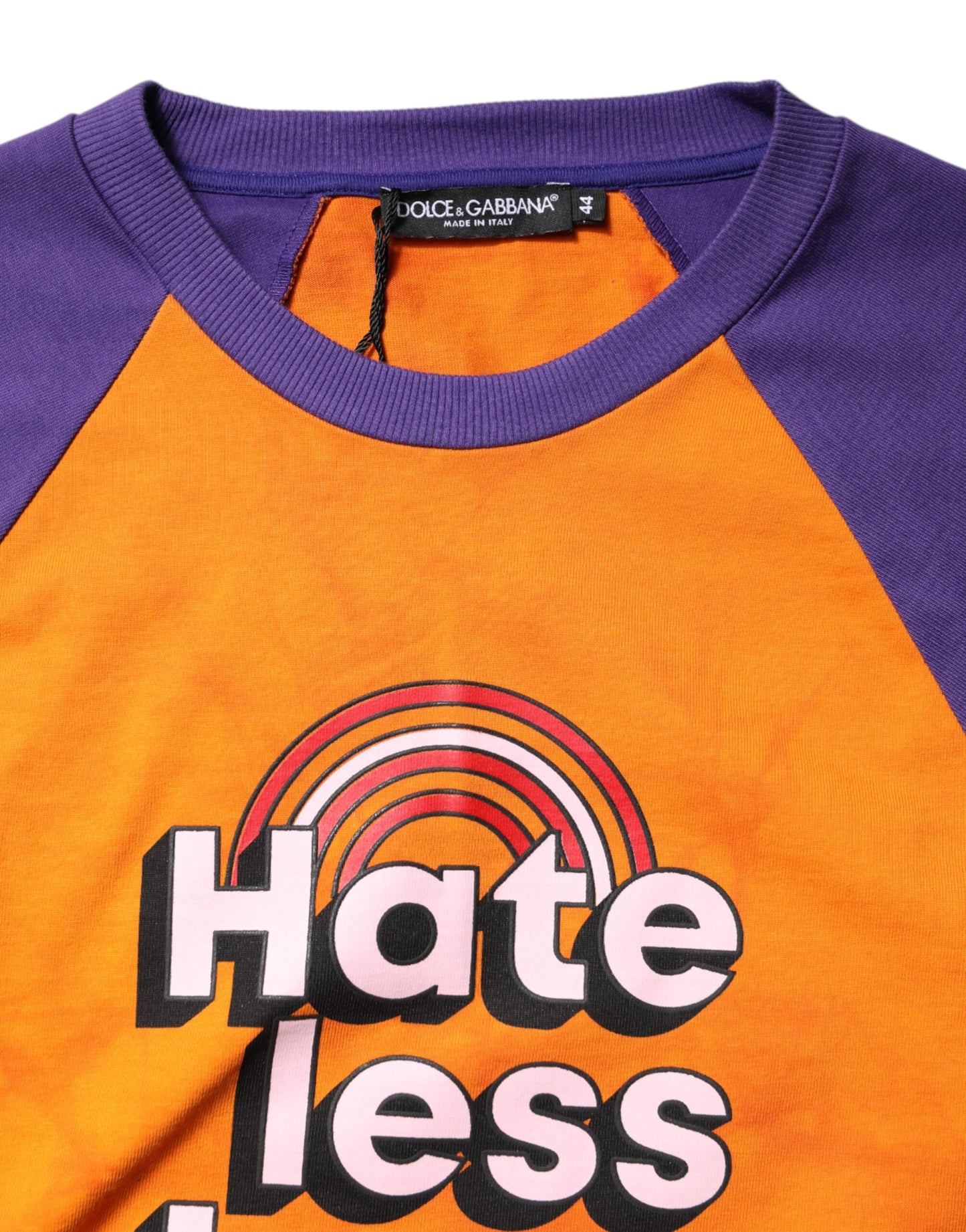 Dolce & Gabbana Orange Purple Printed Round Neck T-shirt