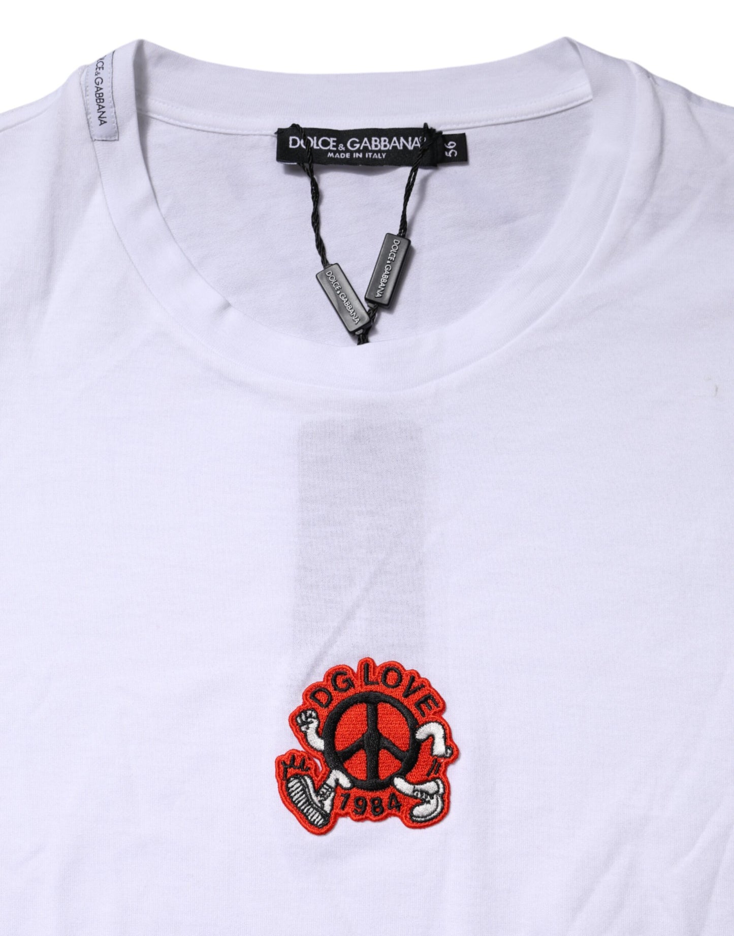Dolce & Gabbana White DG LOVE Patch Short Sleeves T-shirt