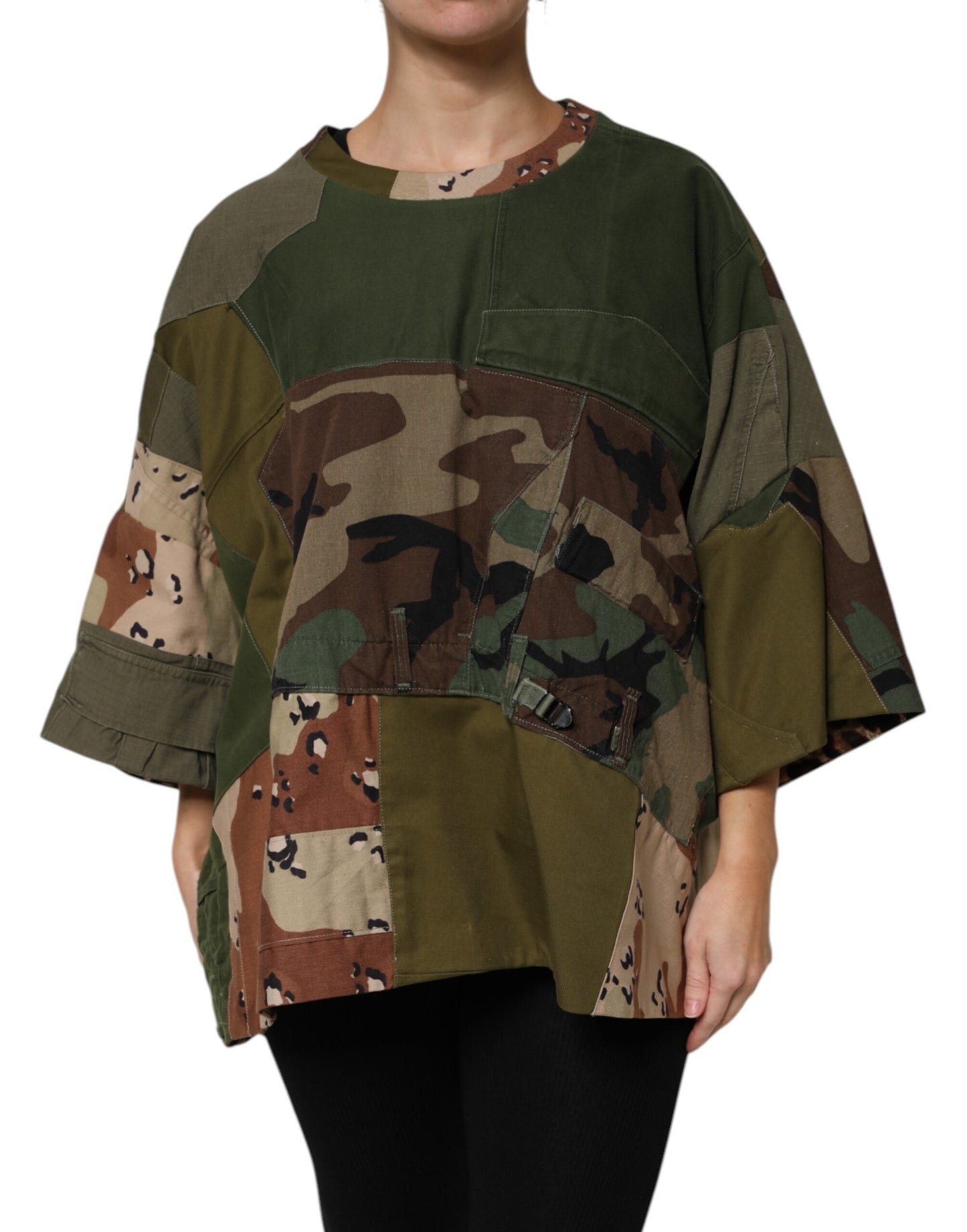 Dolce & Gabbana Multicolor Camouflage Oversized Top T-shirt