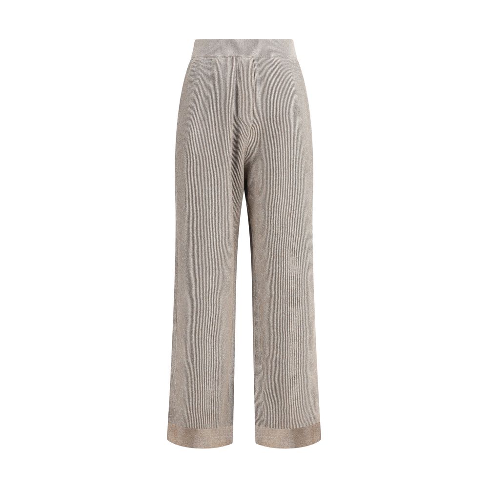 Brunello Cucinelli Gold Cotton Casual Pants