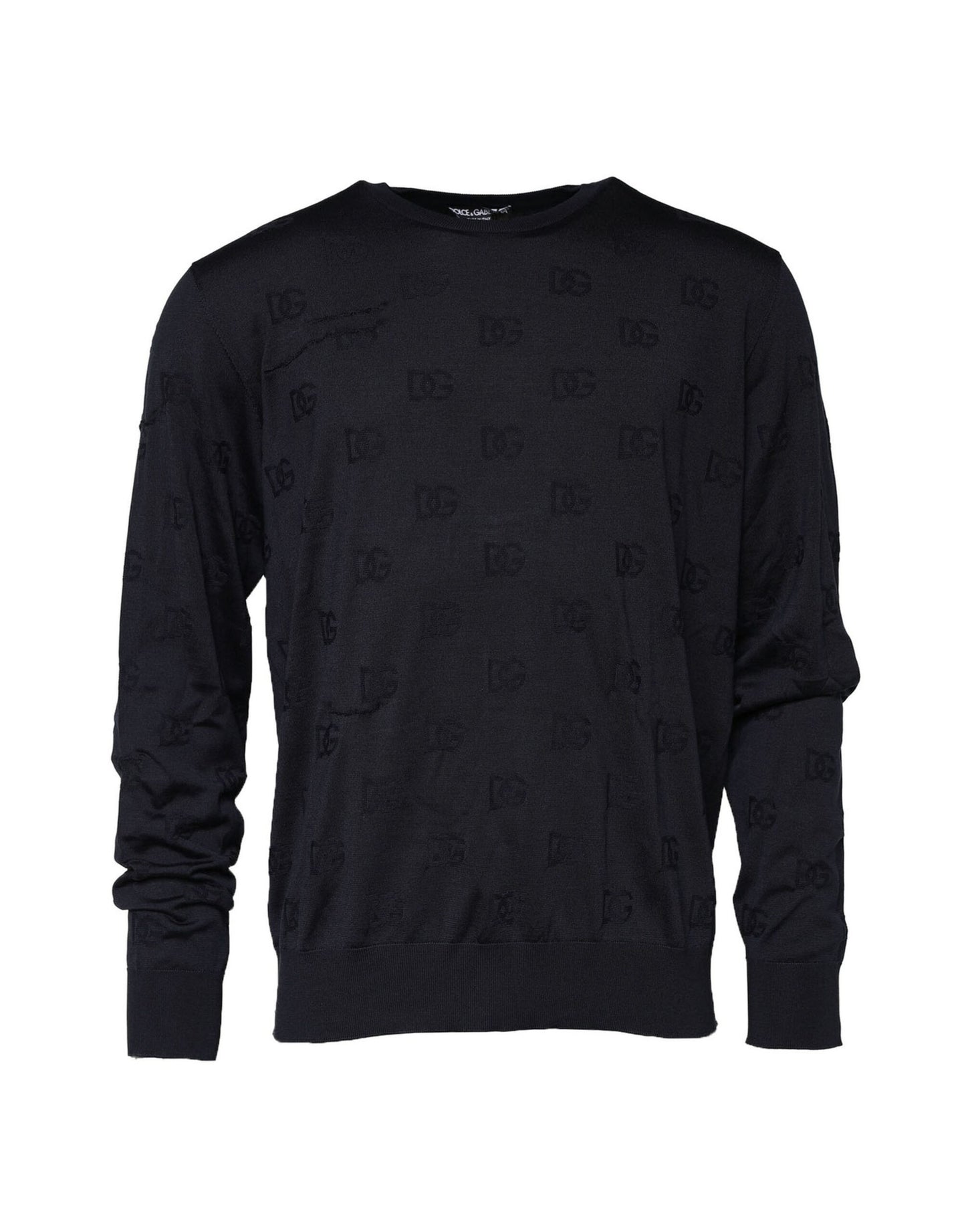 Dolce & Gabbana Black Silk Crew Neck Sweatshirt Sweater