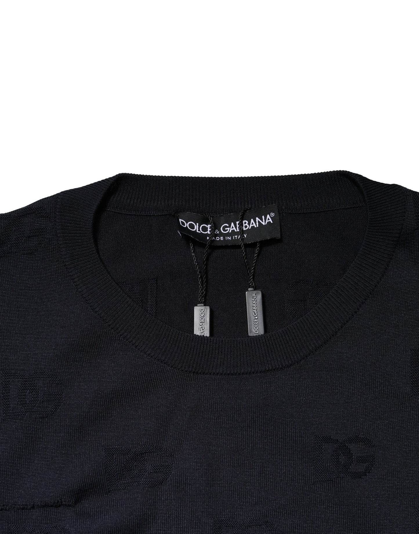 Dolce & Gabbana Black Silk Crew Neck Sweatshirt Sweater