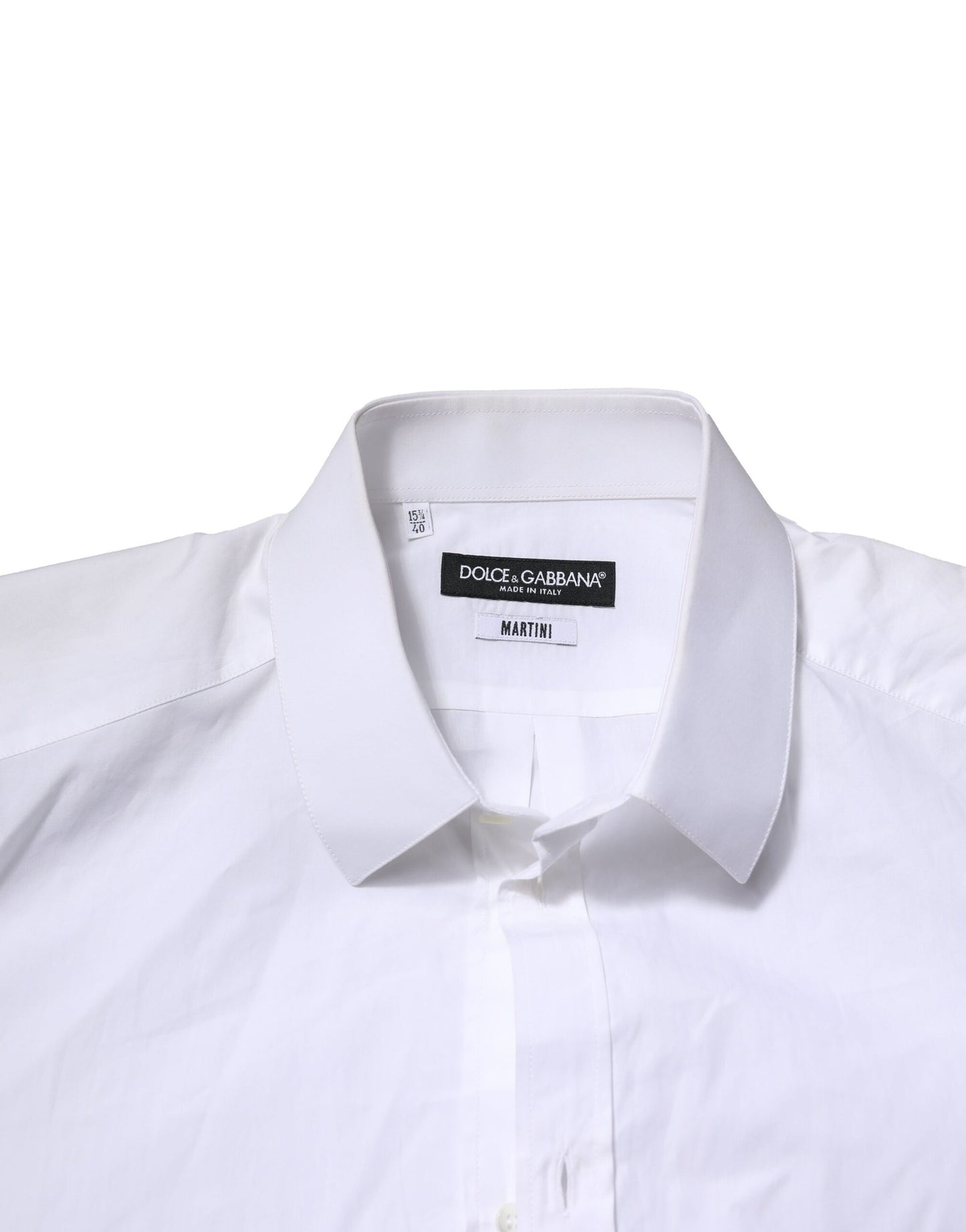 Dolce & Gabbana White Cotton MARTINI Long Sleeve Formal Shirt