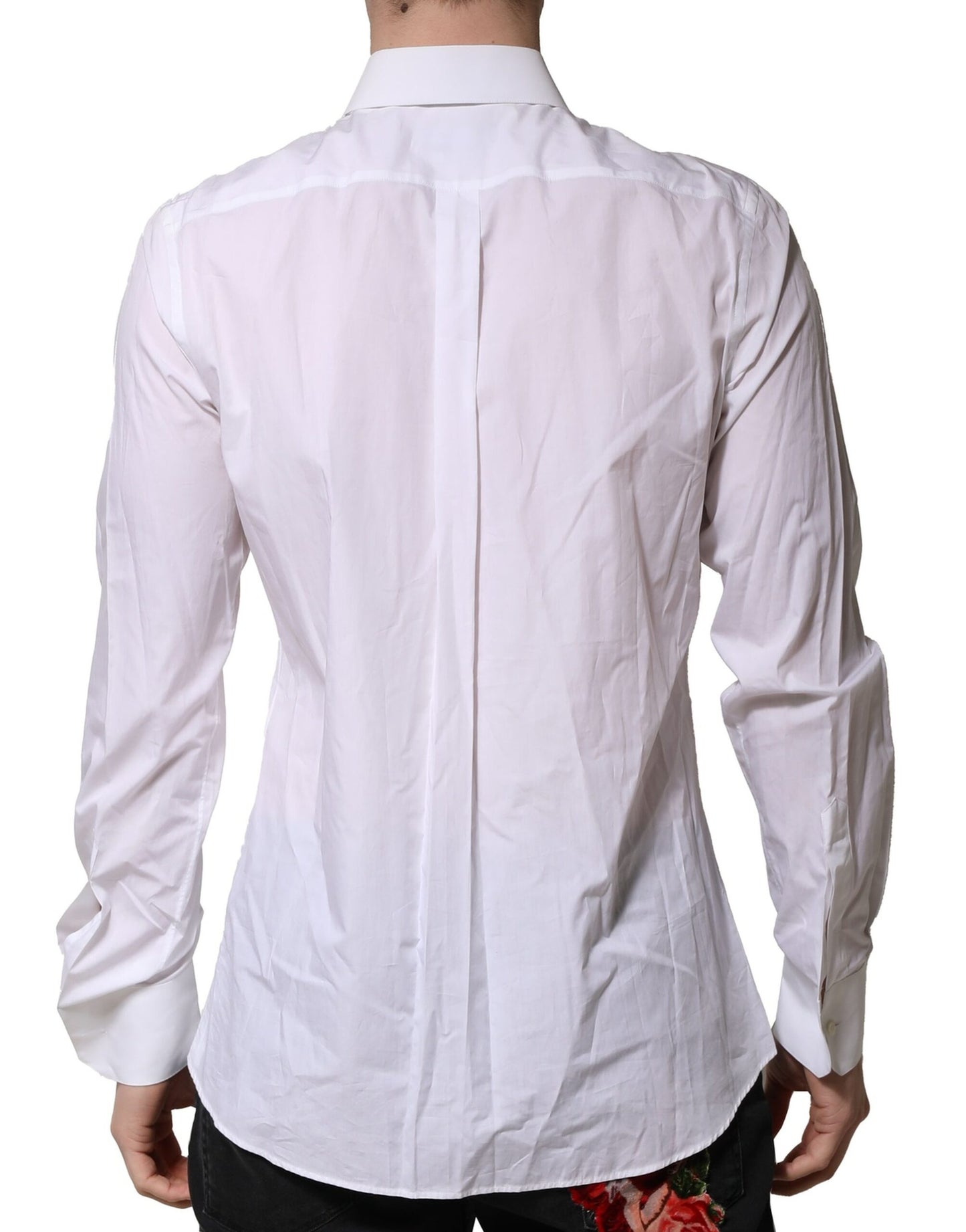 Dolce & Gabbana White Cotton MARTINI Long Sleeve Formal Shirt