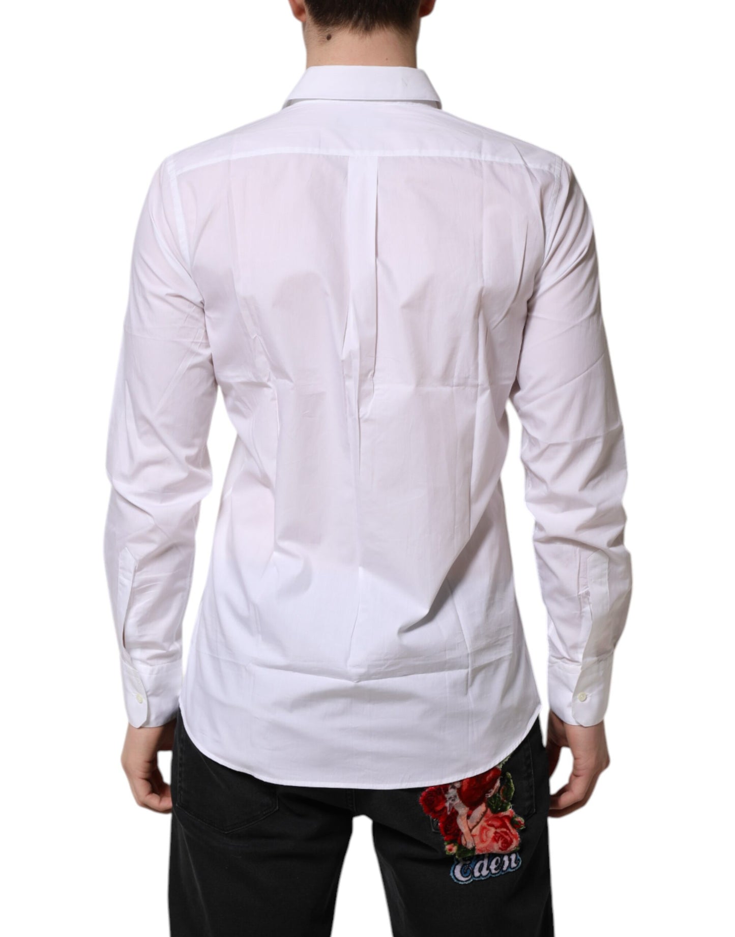 Dolce & Gabbana White Collared Long Sleeves Dress Formal Shirt