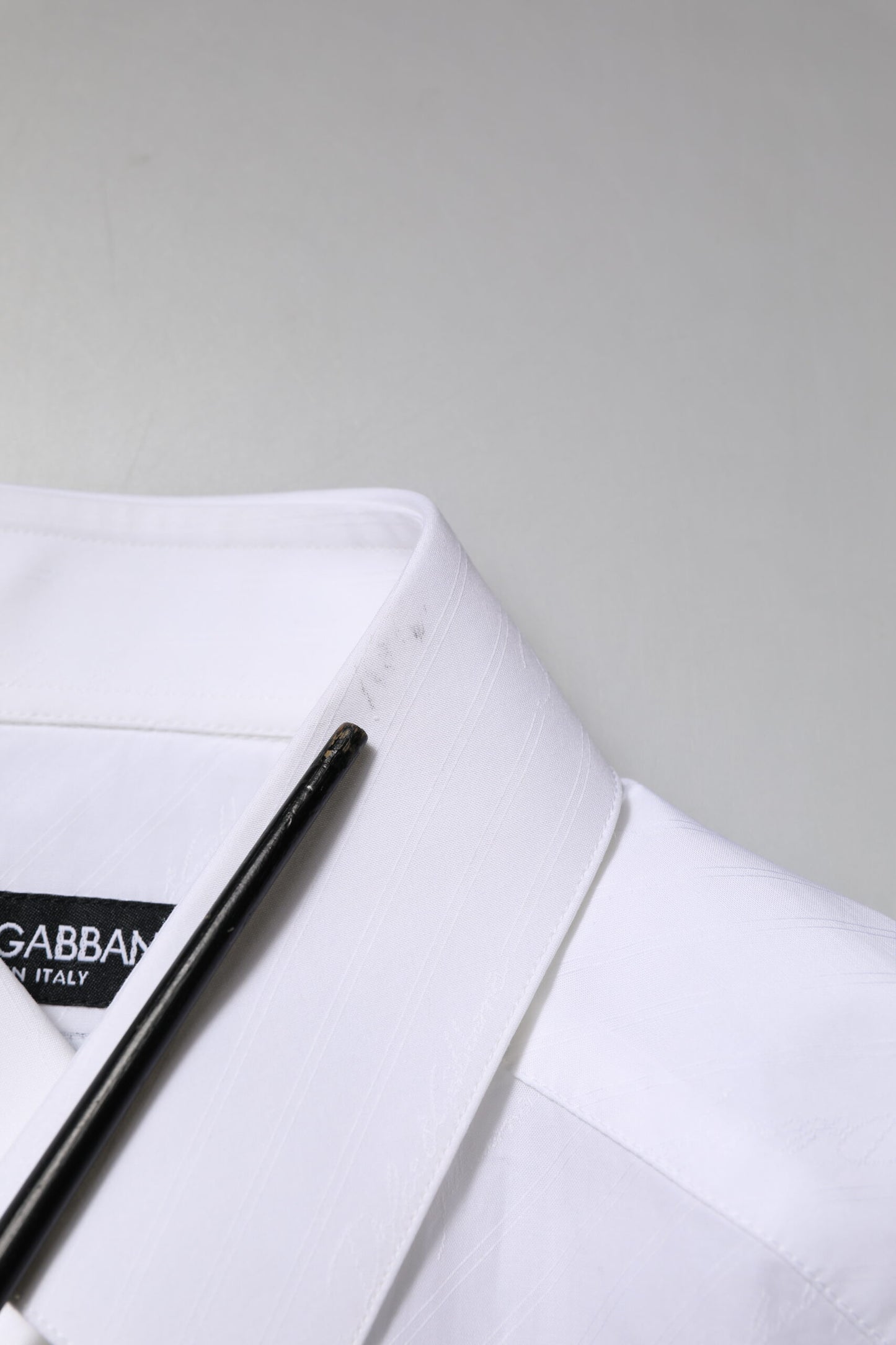 Dolce & Gabbana White Cotton MARTINI Long Sleeve Dress Shirt