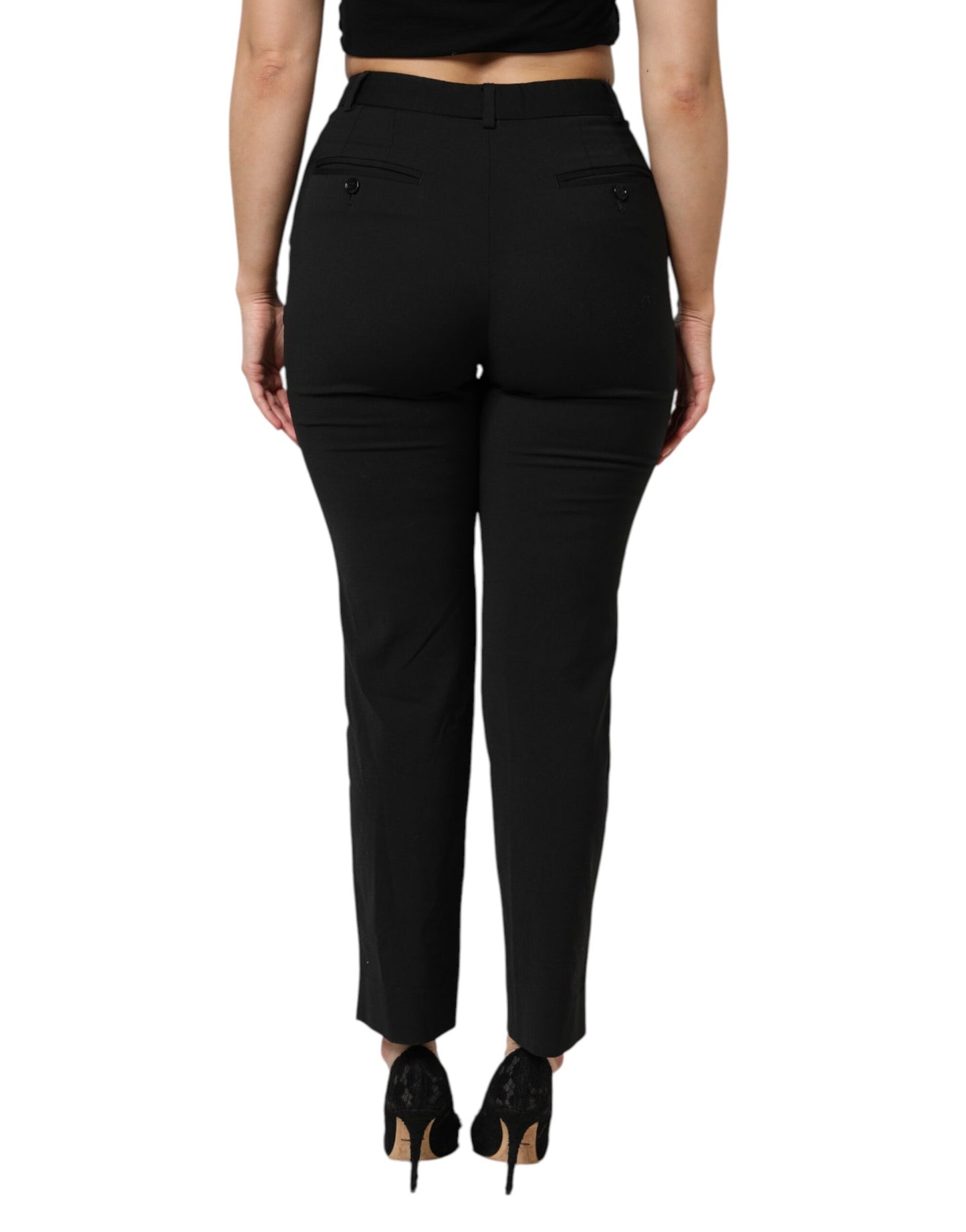 Dolce & Gabbana Black High Waisted Tapered STAFF Pants
