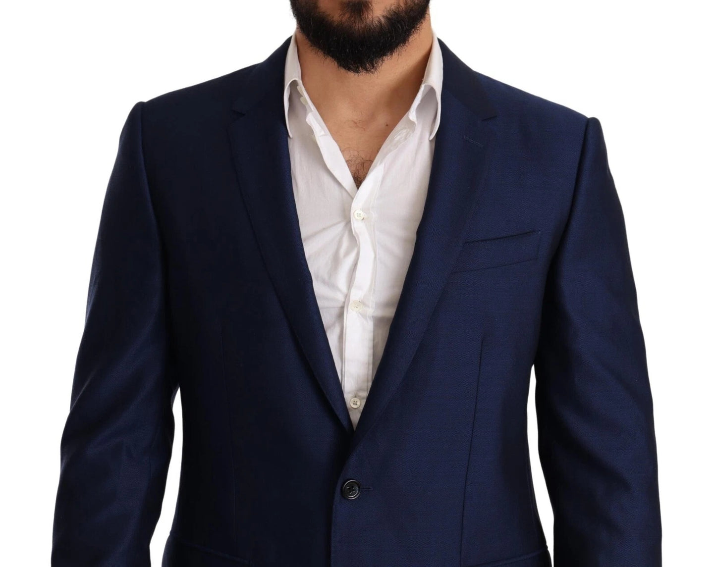Dolce & Gabbana Blue MARTINI Wool Slim Fit Coat Blazer