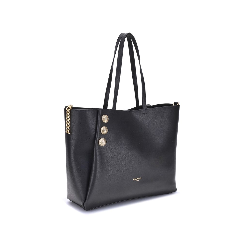Balmain Black Calf Leather Bos Taurus Shoulder Bag