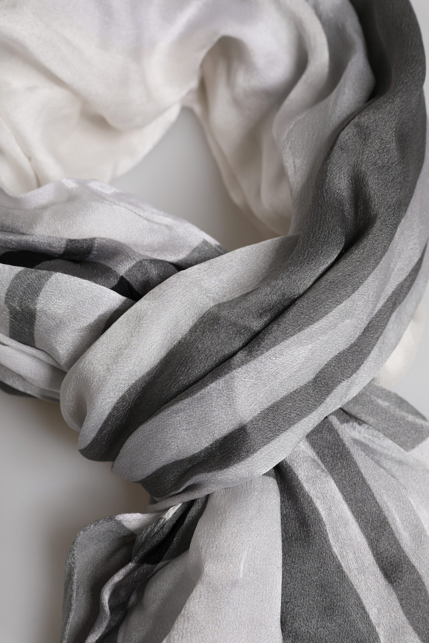 Dolce & Gabbana White Black Silk Warmer Wrap Foulard Scarf