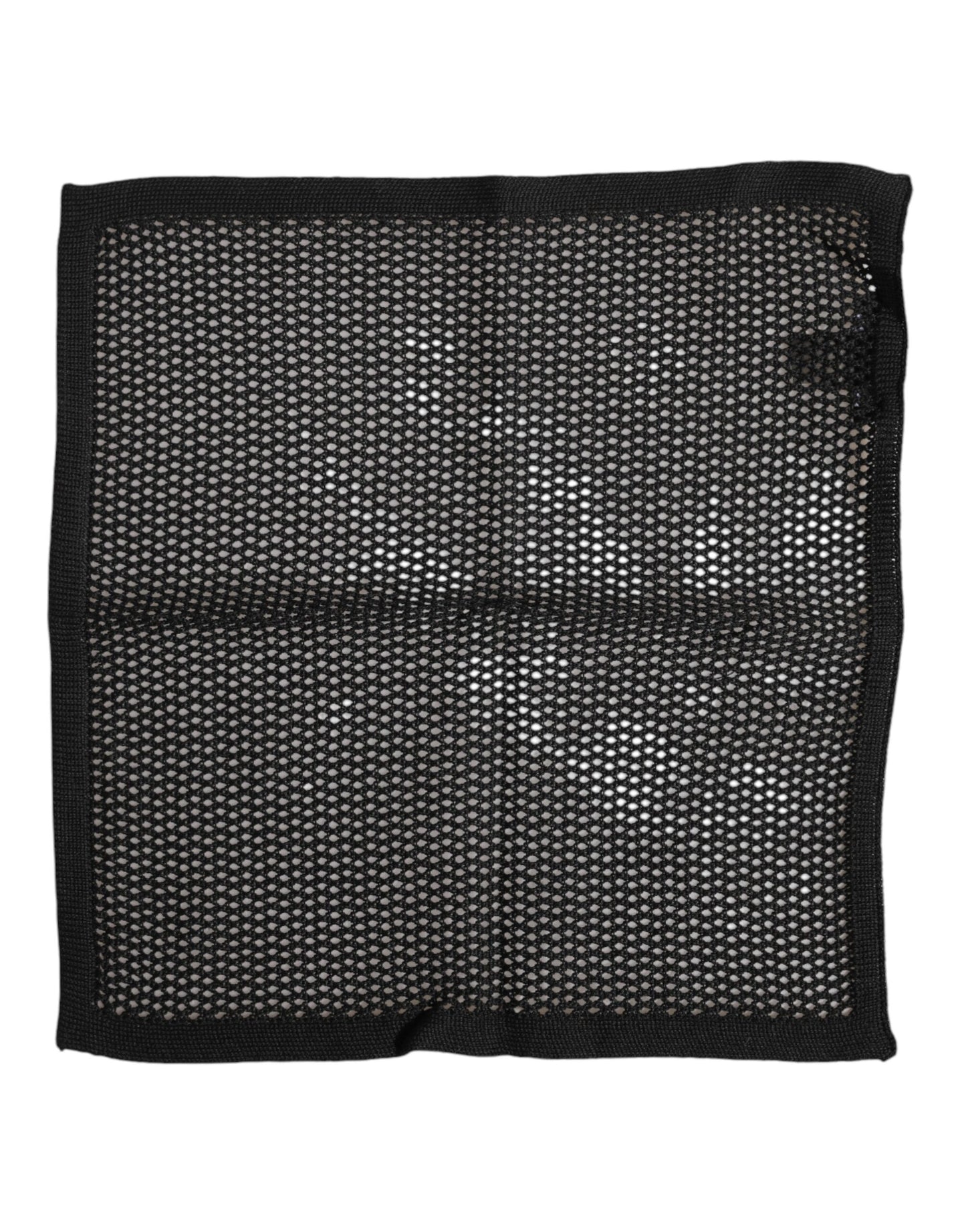 Dolce & Gabbana Black Patterned Cotton Square Foulard Scarf