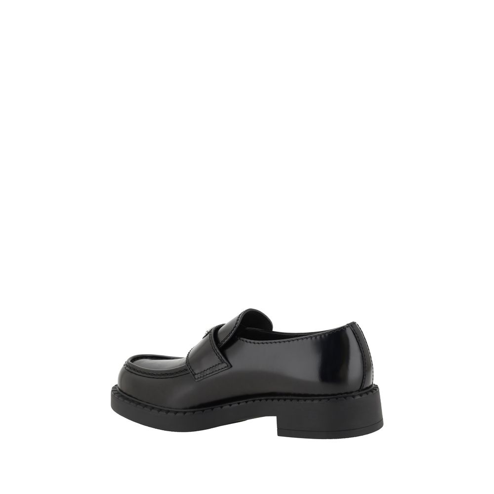 Prada Black Rubber Platform Loafers