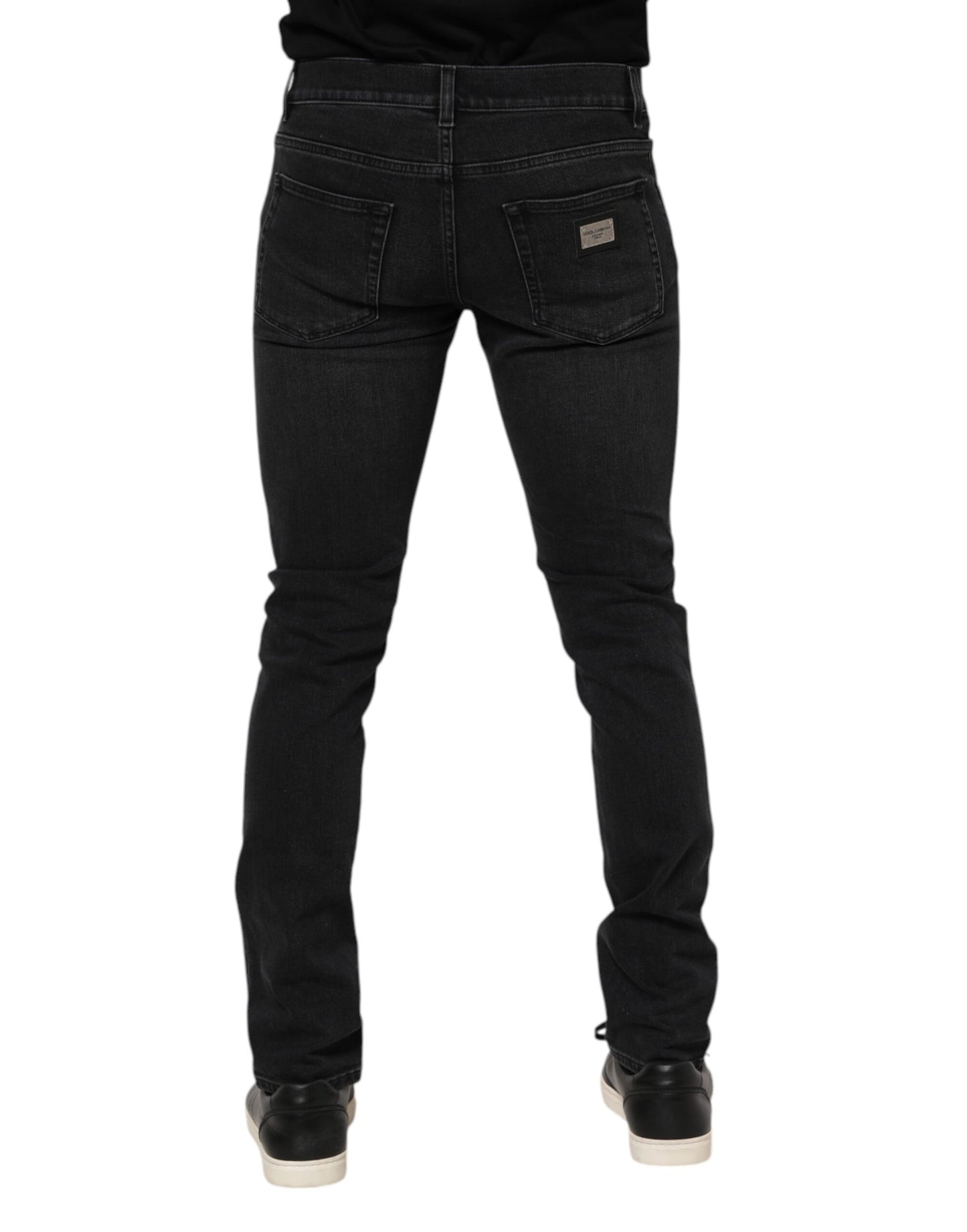 Dolce & Gabbana Black Washed Cotton Skinny Denim Jeans