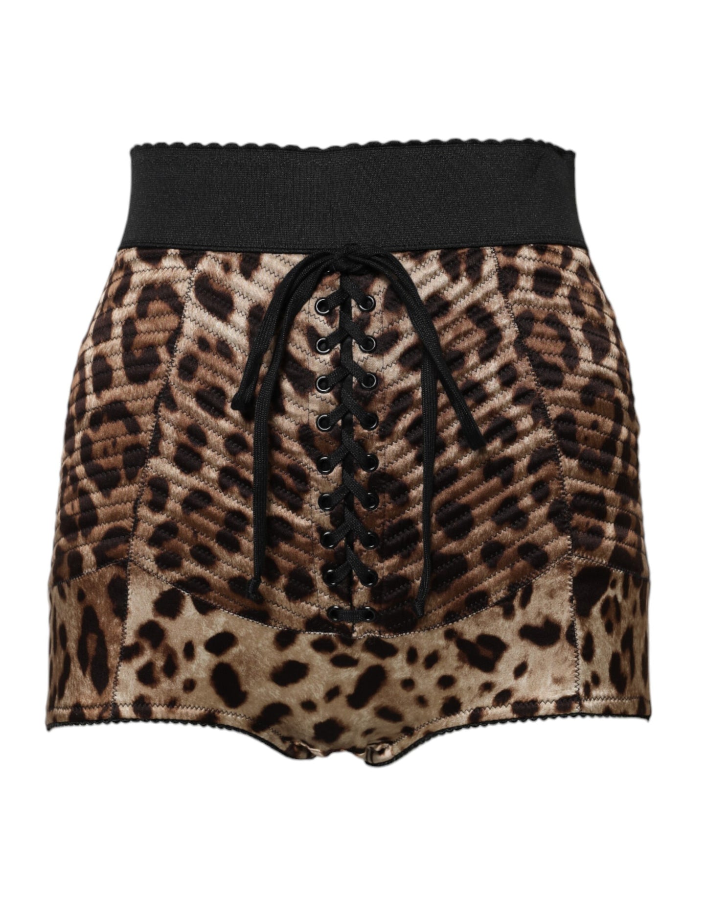 Dolce & Gabbana Brown Leopard High Waist Hot Pants Shorts