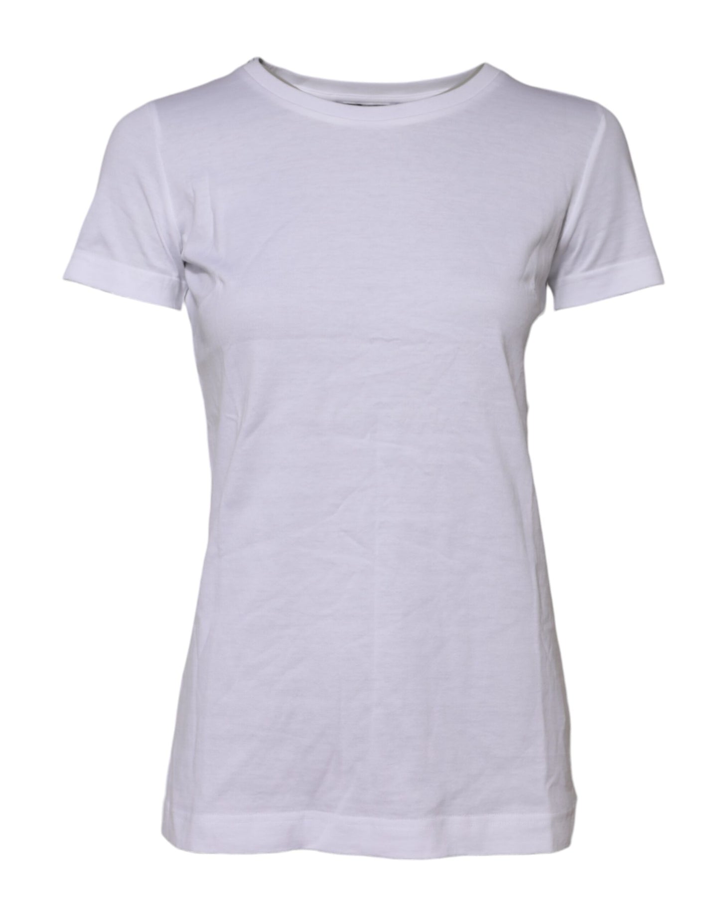 Dolce & Gabbana White Cotton Short Sleeves Round Neck T-shirt