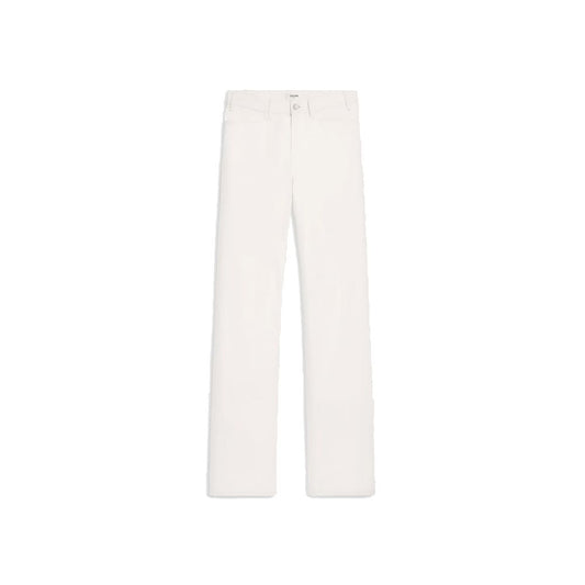 Celine White Cotton Straight-Leg Jeans