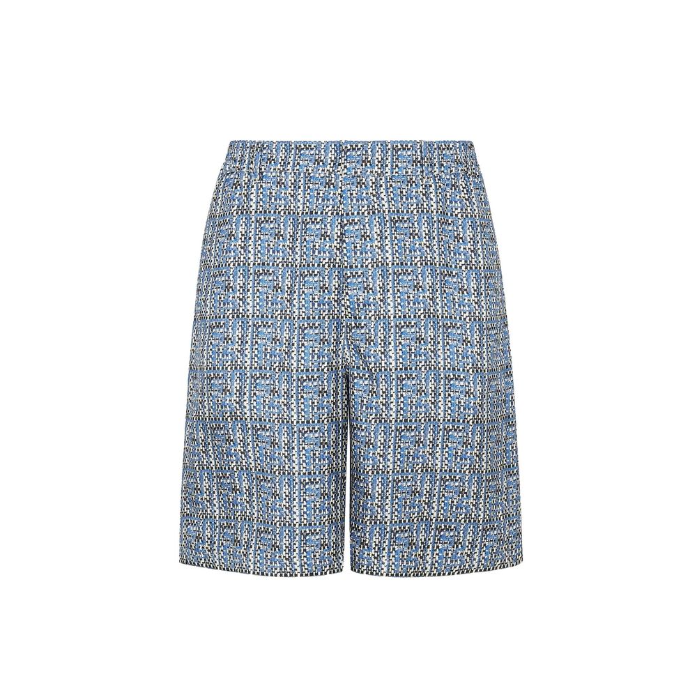 Fendi Blue Silk Shorts