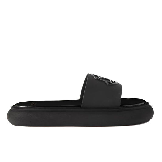 Moncler Black Rubber Slides