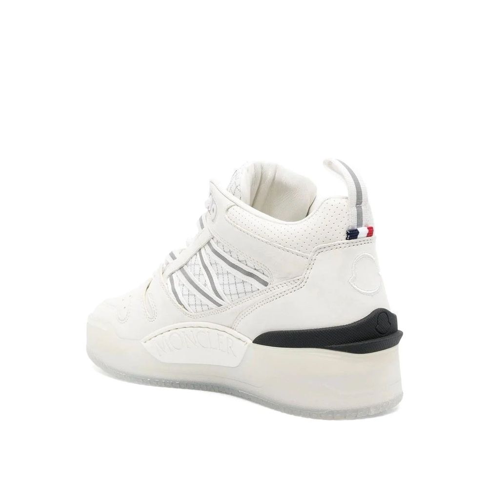 Moncler White Calfskin High Top Sneakers