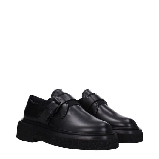 Max Mara Black Leather Oxfords And Derbies