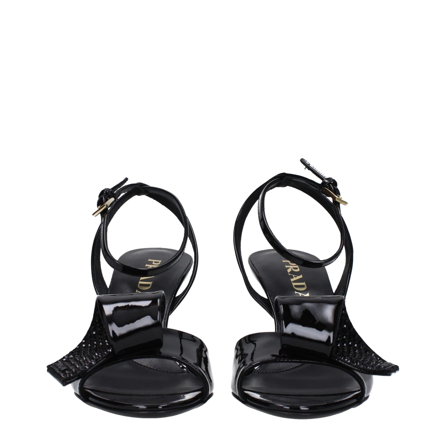 Prada Black Leather Stiletto Heel Sandals