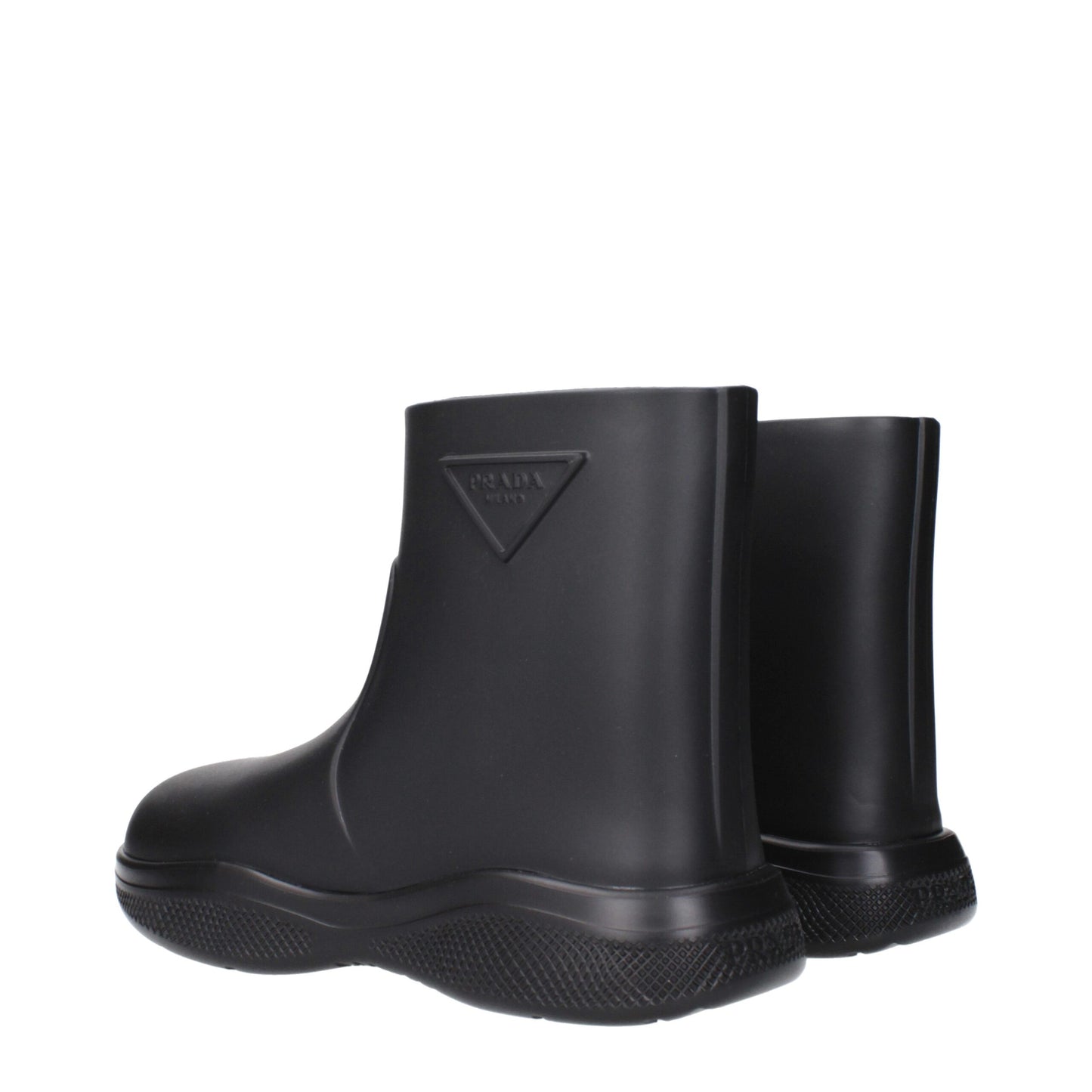 Prada Black Cotton Ankle Boots
