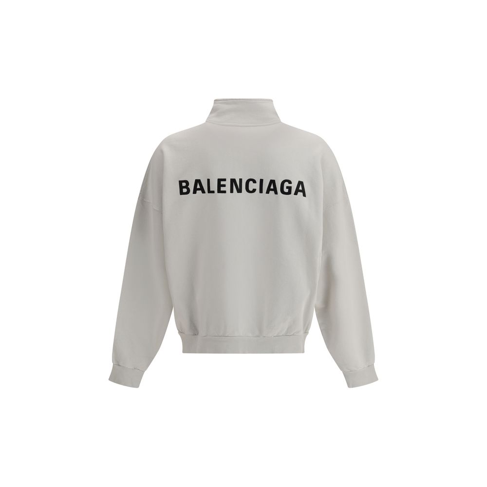 Balenciaga White Cotton Sweatshirt