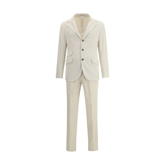 Brunello Cucinelli Cream Cotton Two-Piece Suit