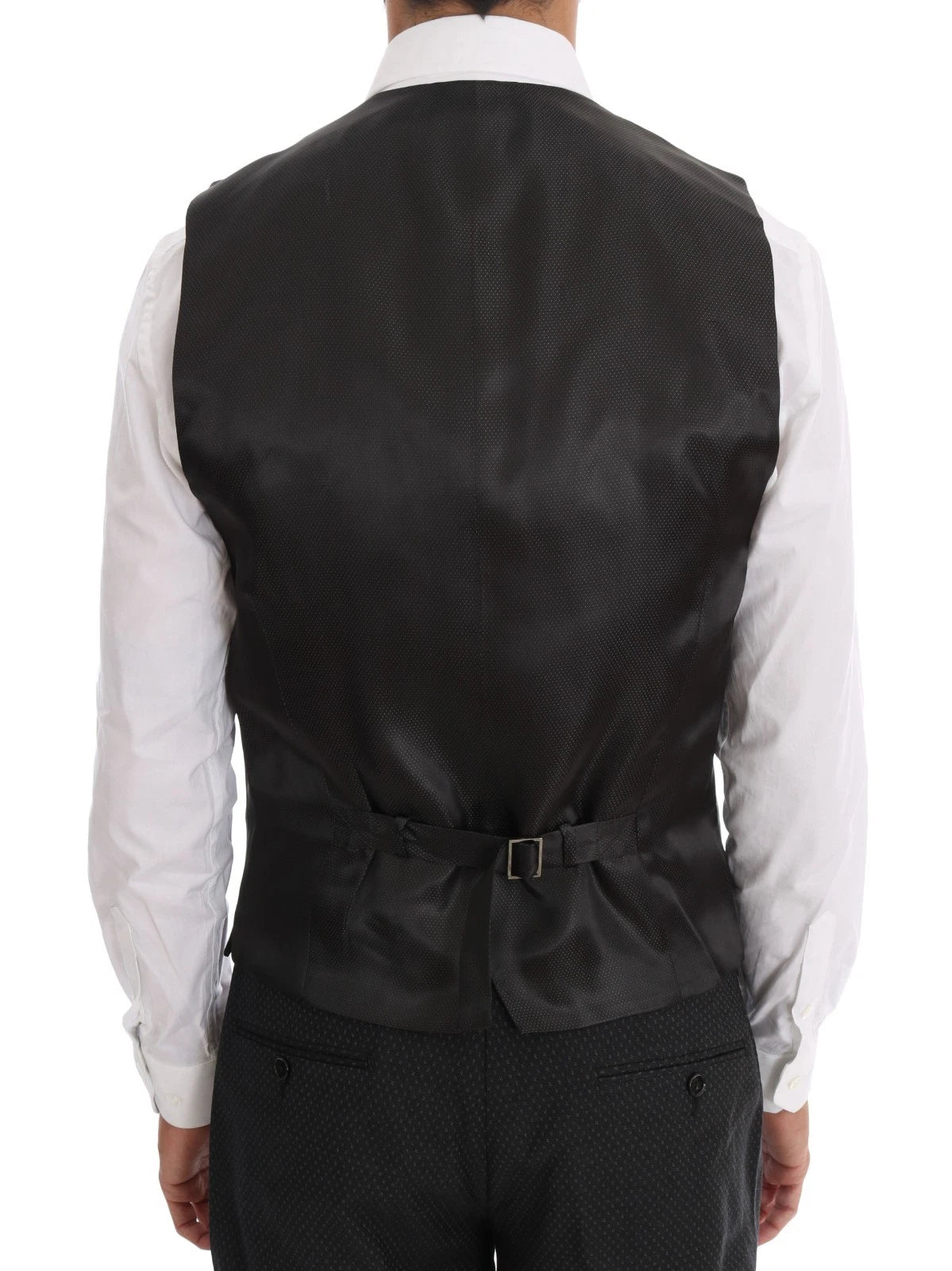 Dolce & Gabbana Gray Patterned Wool 3 Piece Slim Suit