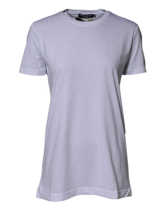 Dolce & Gabbana White Cotton Goodluck 2023 Crew NeckT-shirt