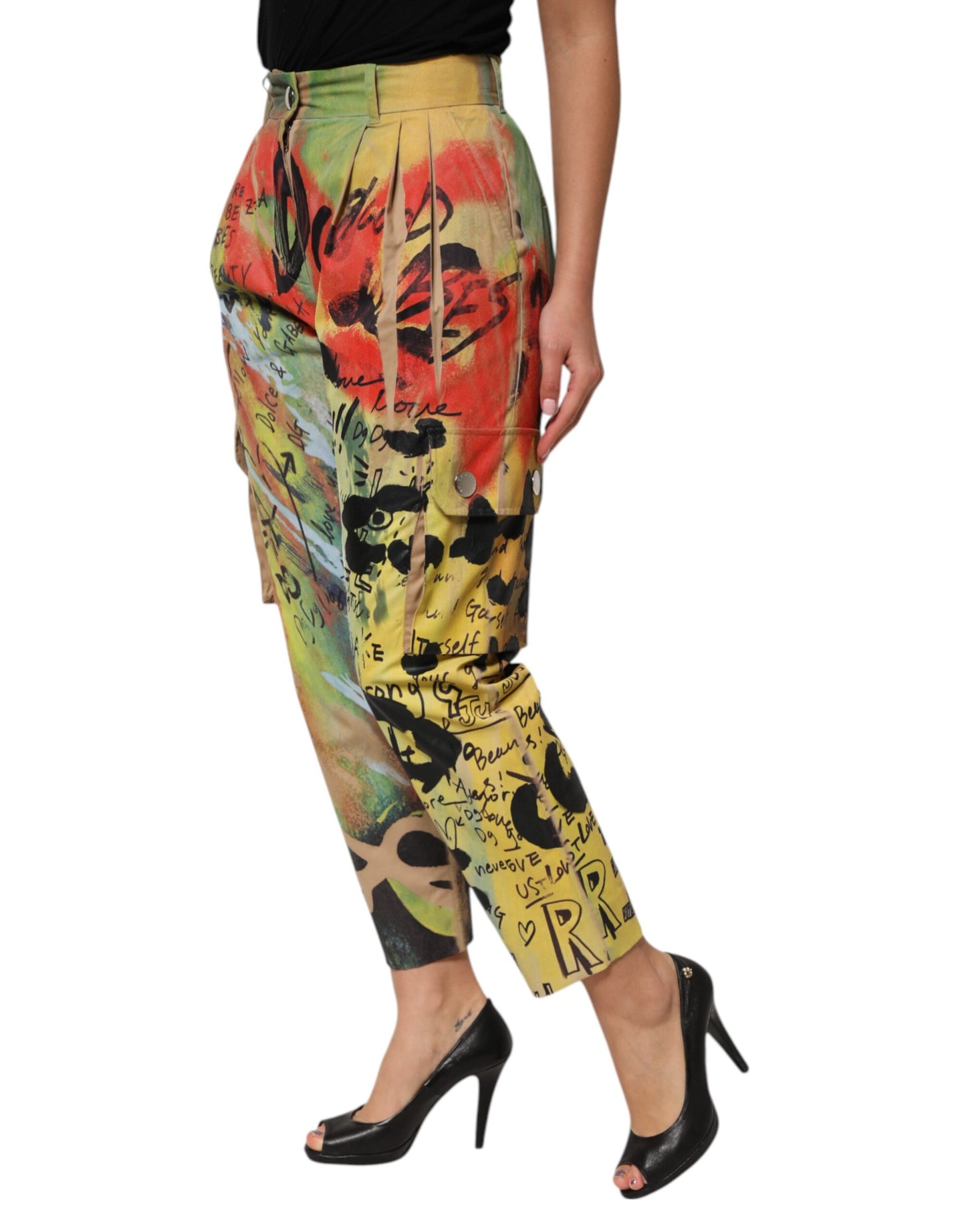 Dolce & Gabbana Multicolor High Waist Cargo Trouser Pants