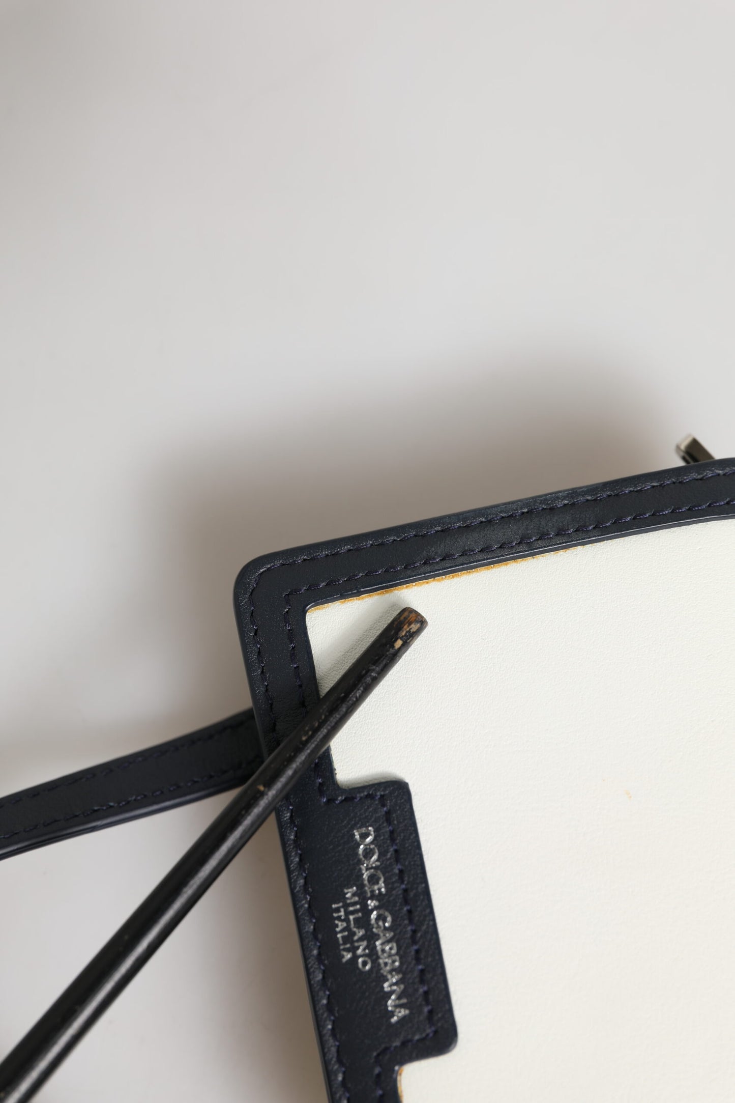 Dolce & Gabbana Beige Black Leather Card Holder Crossbody Men Borse Bag