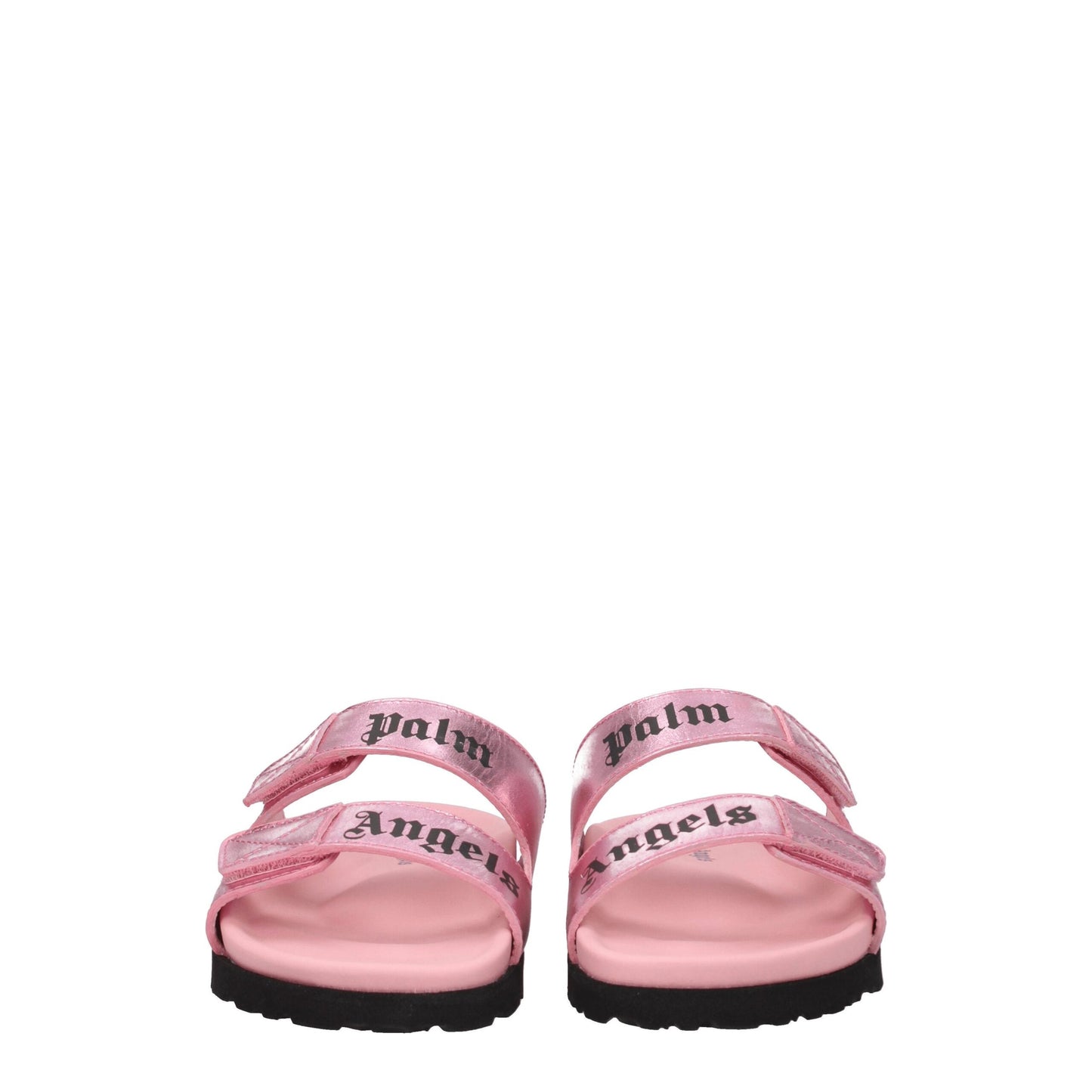 Palm Angels Pink Leather Slippers Sandals