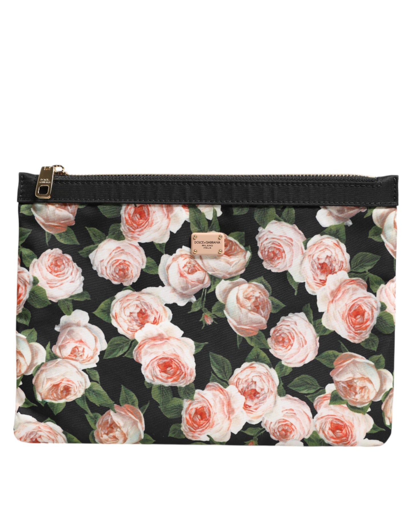Dolce & Gabbana Multicolor Floral DG Plaque Clutch Women Pouch Borse Bag