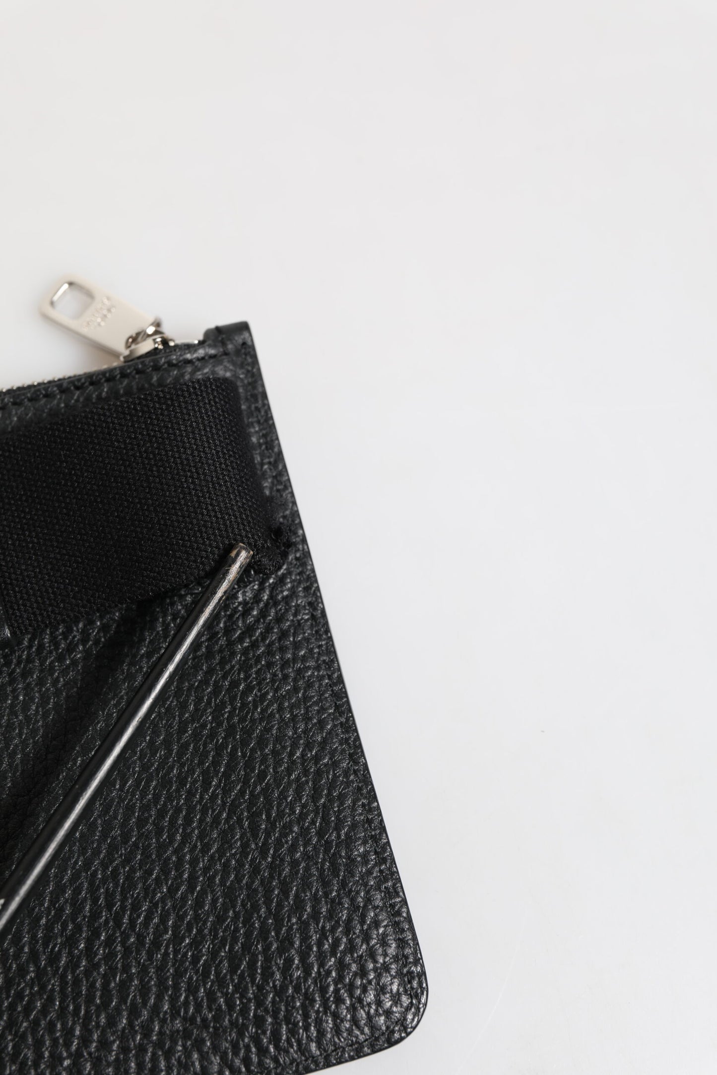 Dolce & Gabbana Black Leather Logo Embossed Waist Fanny Pack Borse Bag