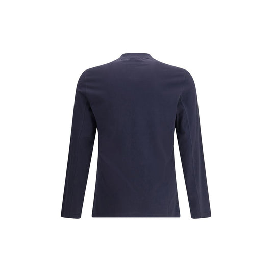Brunello Cucinelli Blue Cotton Long Sleeve T-Shirt