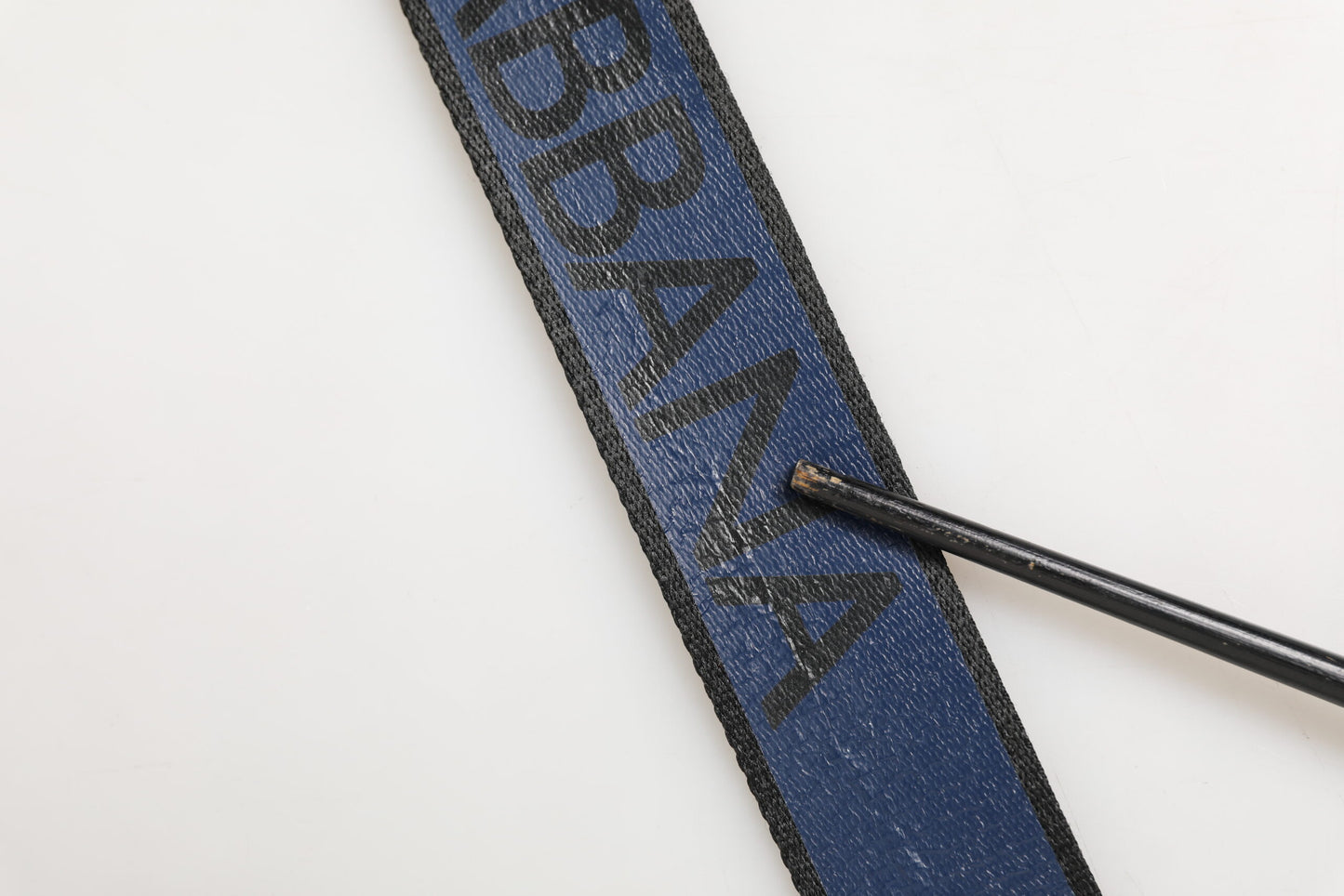 Dolce & Gabbana Black Blue DG Logo Silver Metal Buckle Belt