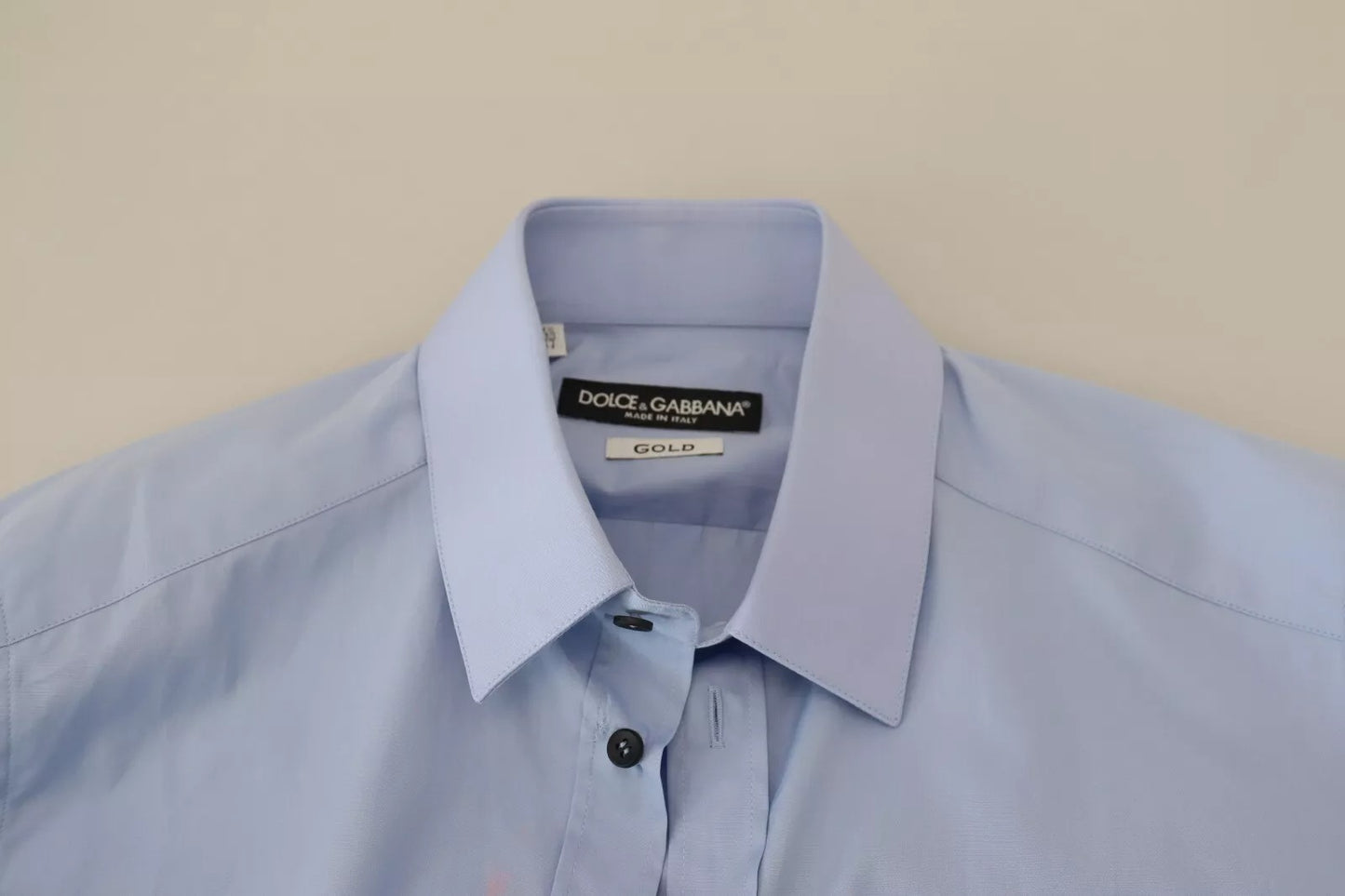 Dolce & Gabbana Light Blue Cotton Slim Fit Dress Shirt