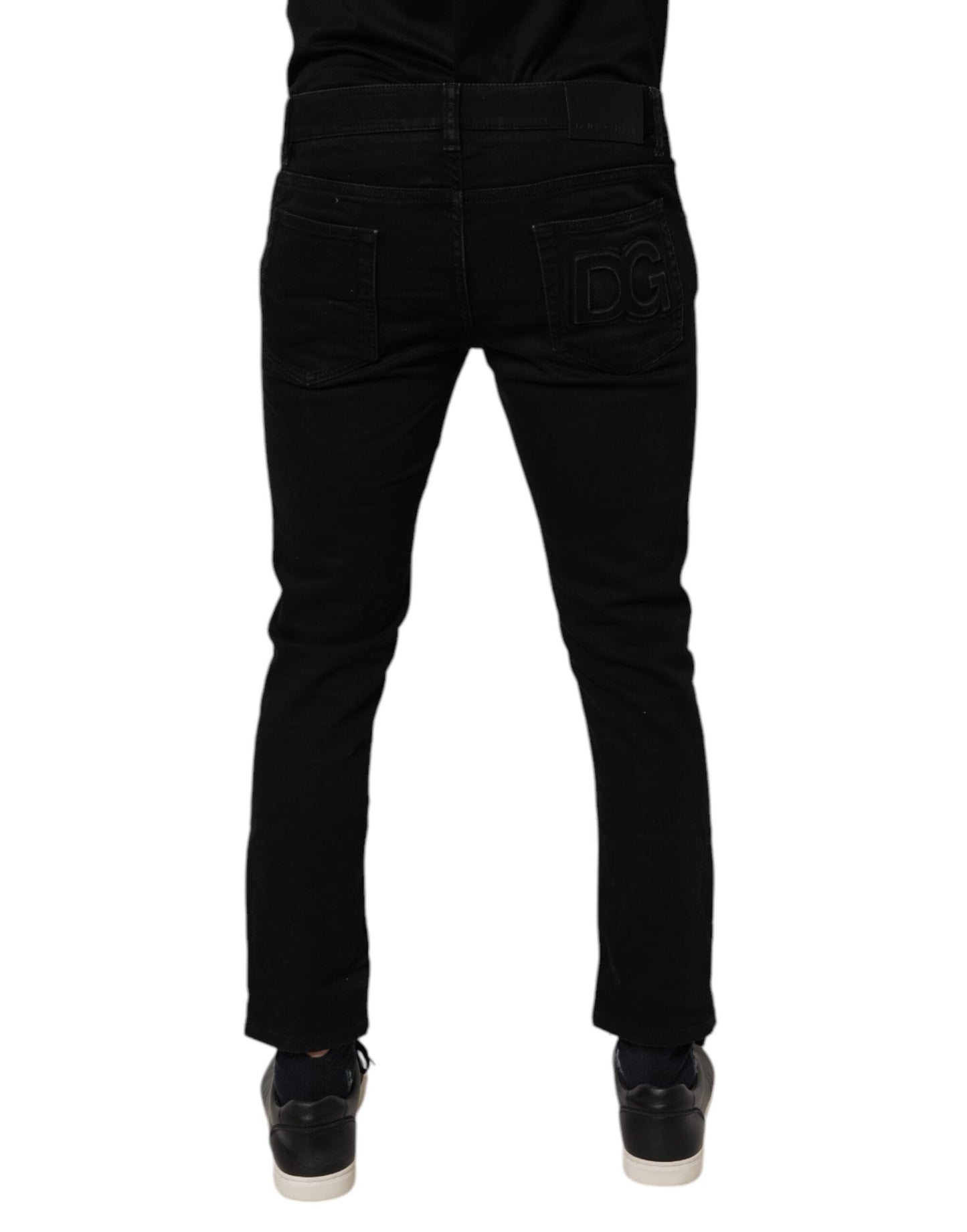 Dolce & Gabbana Black Cotton Skinny Jeans Men Trouser Pants