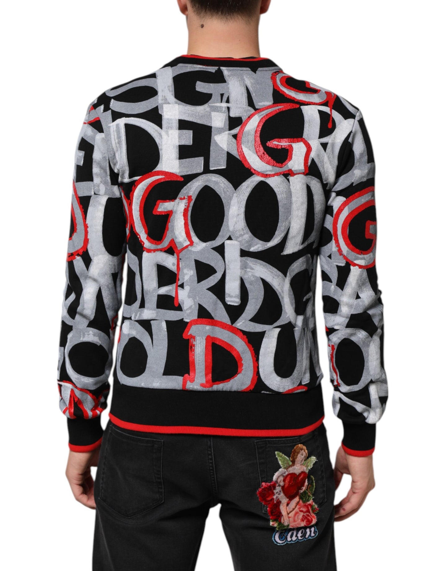 Dolce & Gabbana Multicolor Logo Monogram Crew Neck Sweater