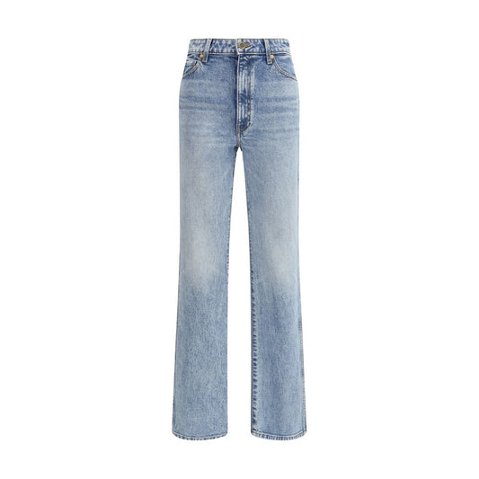 Khaite Light Blue Cotton High-Waisted Jean
