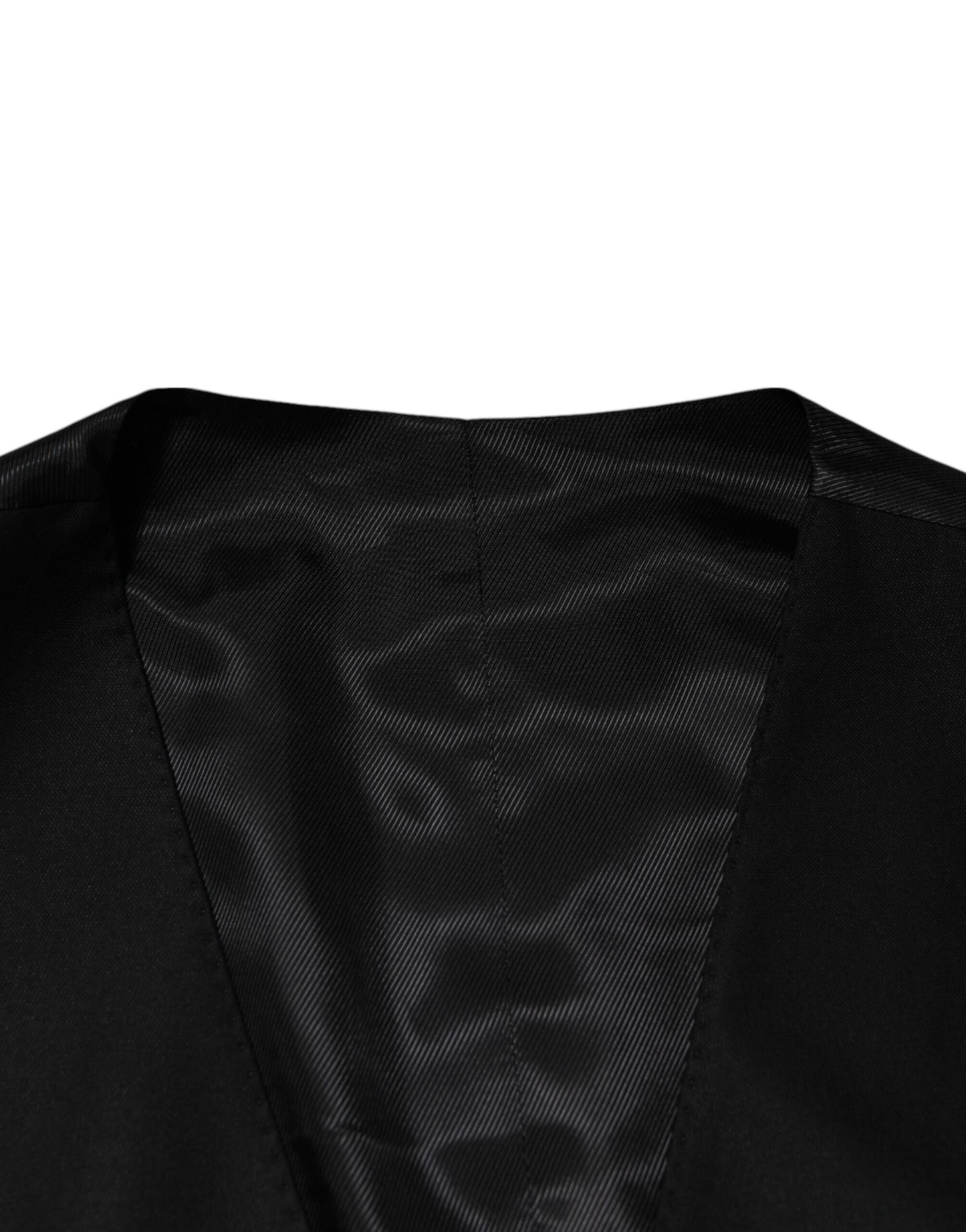 Dolce & Gabbana Black Wool Dress Formal Men Waistcoat Vest