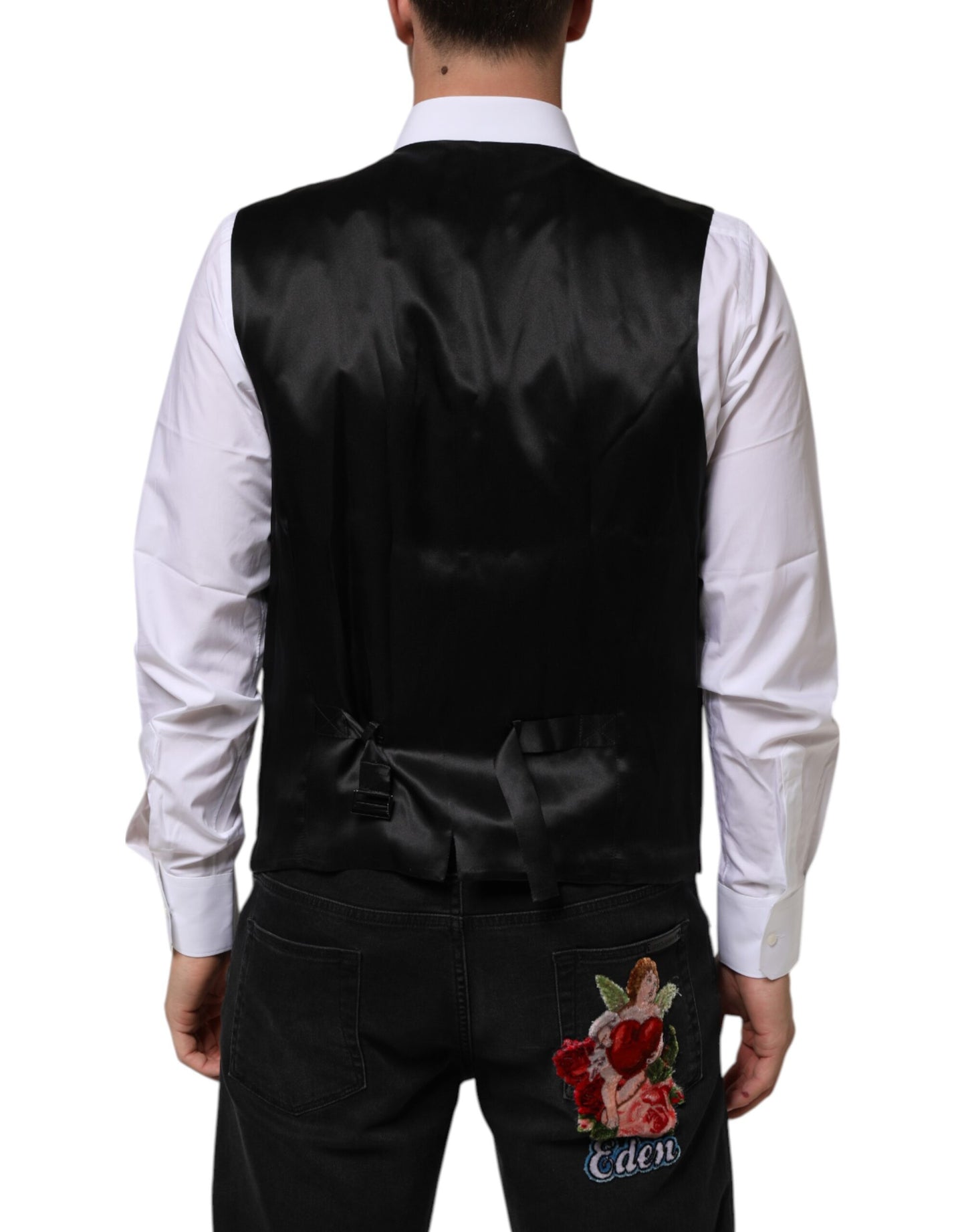 Dolce & Gabbana Purple Wool Dress Formal Waistcoat Vest