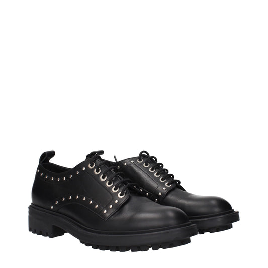 Max Mara Black Leather Oxfords And Derbies