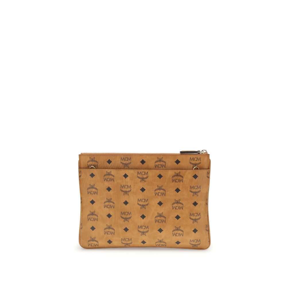 MCM Brown Polyethylene Clutch Bag
