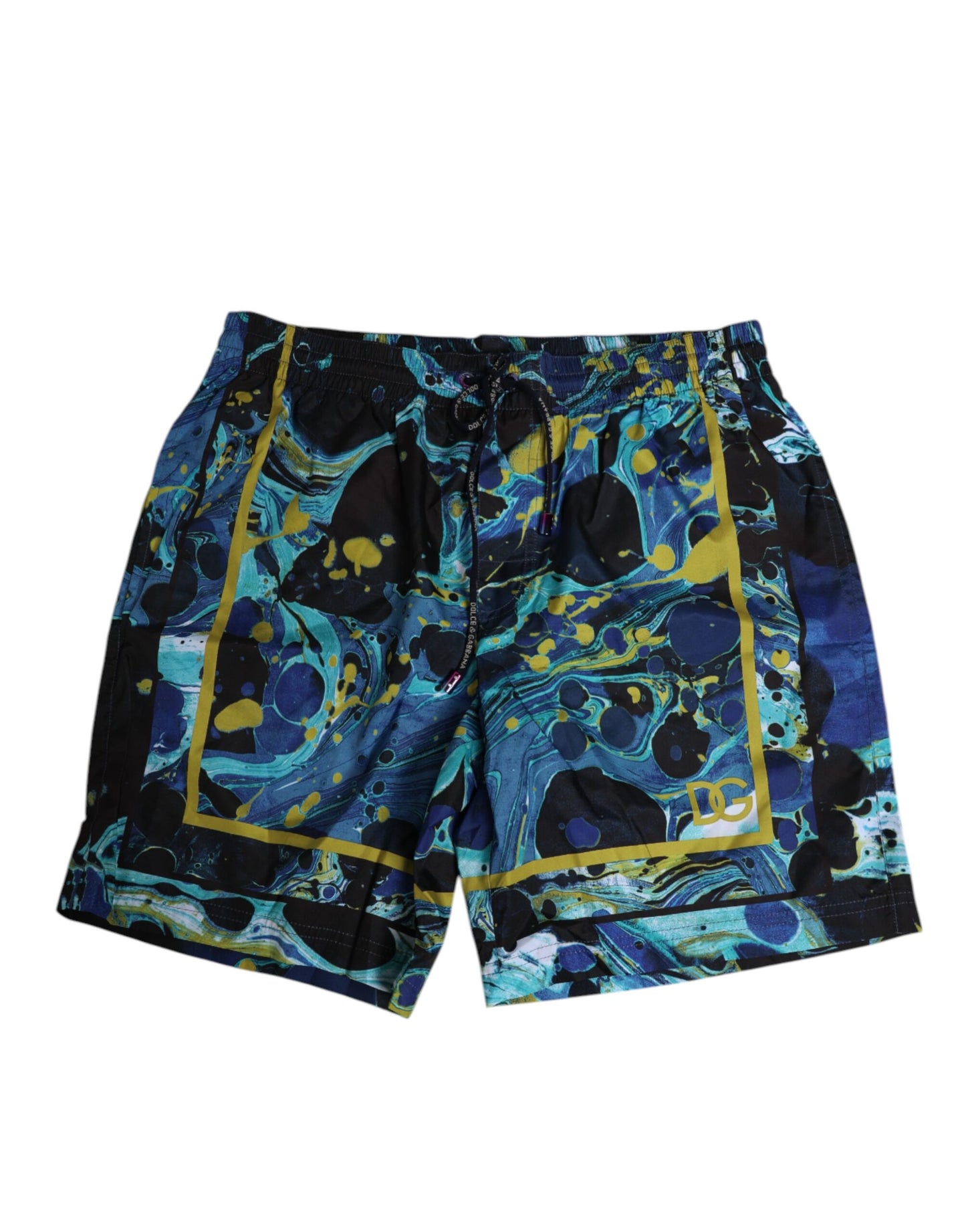Dolce & Gabbana Blue Marble Print Logo Men Boxer Short Swimwear