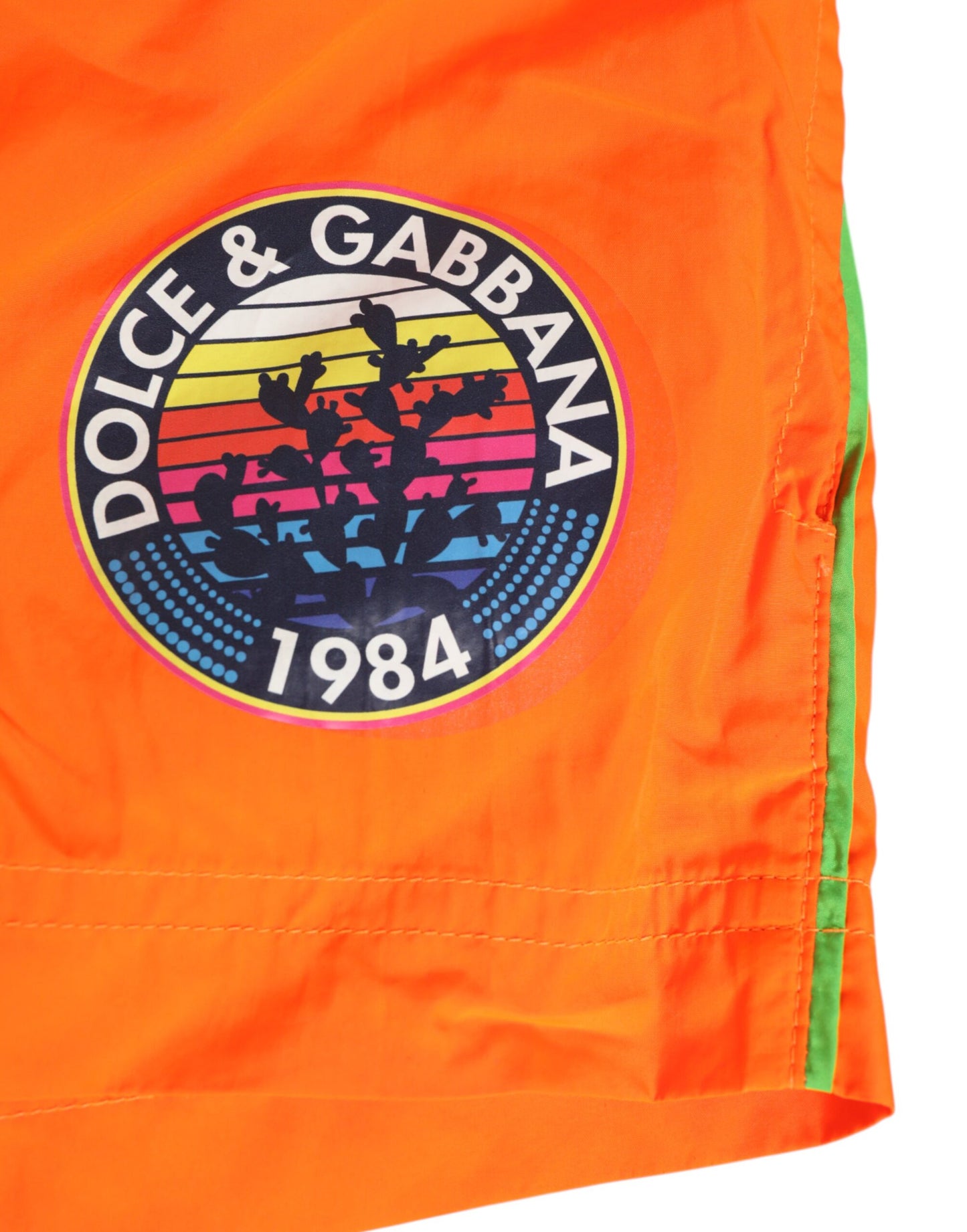 Dolce & Gabbana Orange Polyester Beachwear Men Shorts Swimwear