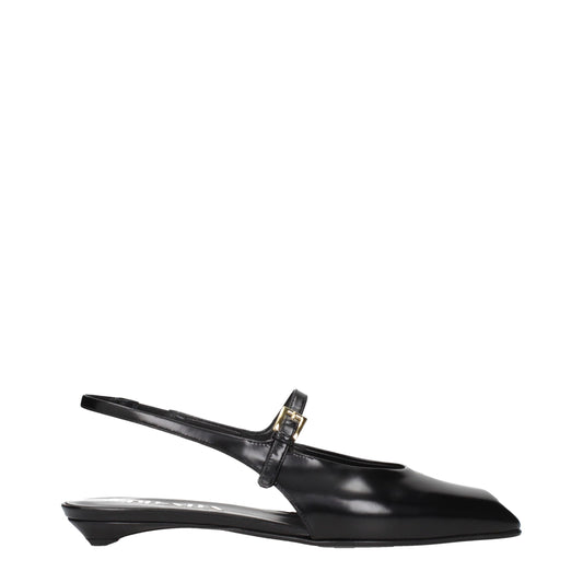 Prada Black Leather Sandals