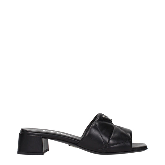 Prada Black Leather Sandals